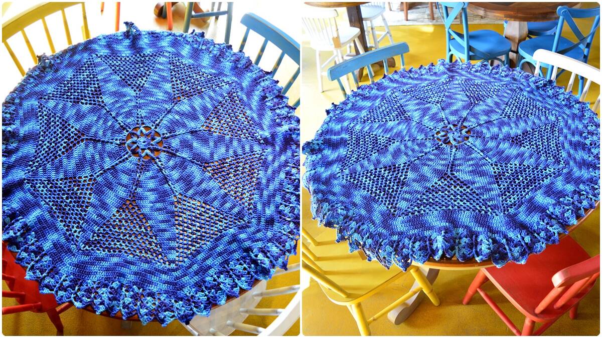 Toalha de Mesa em Crochê Pacífico: Linda Como o Oceano!