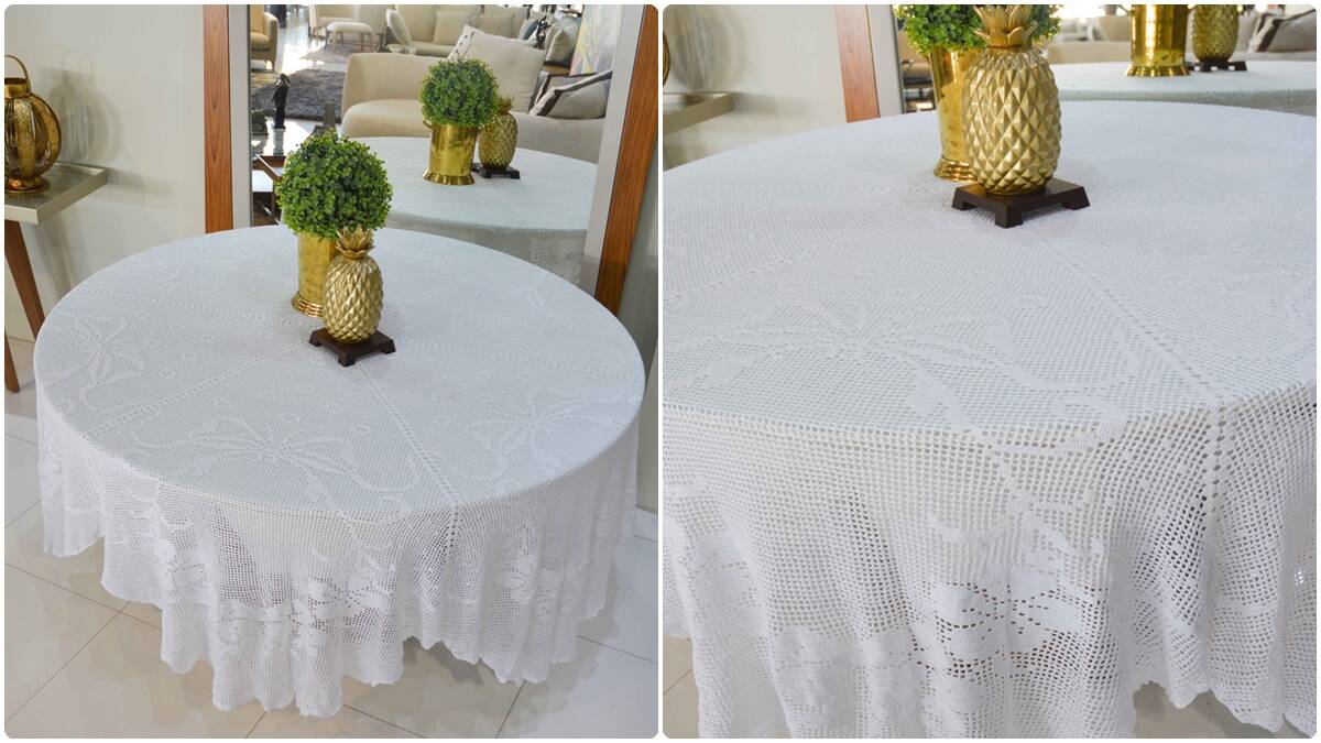 Toalha de Mesa em Crochê Pétala: Um Modelo Lindo e Elegante!