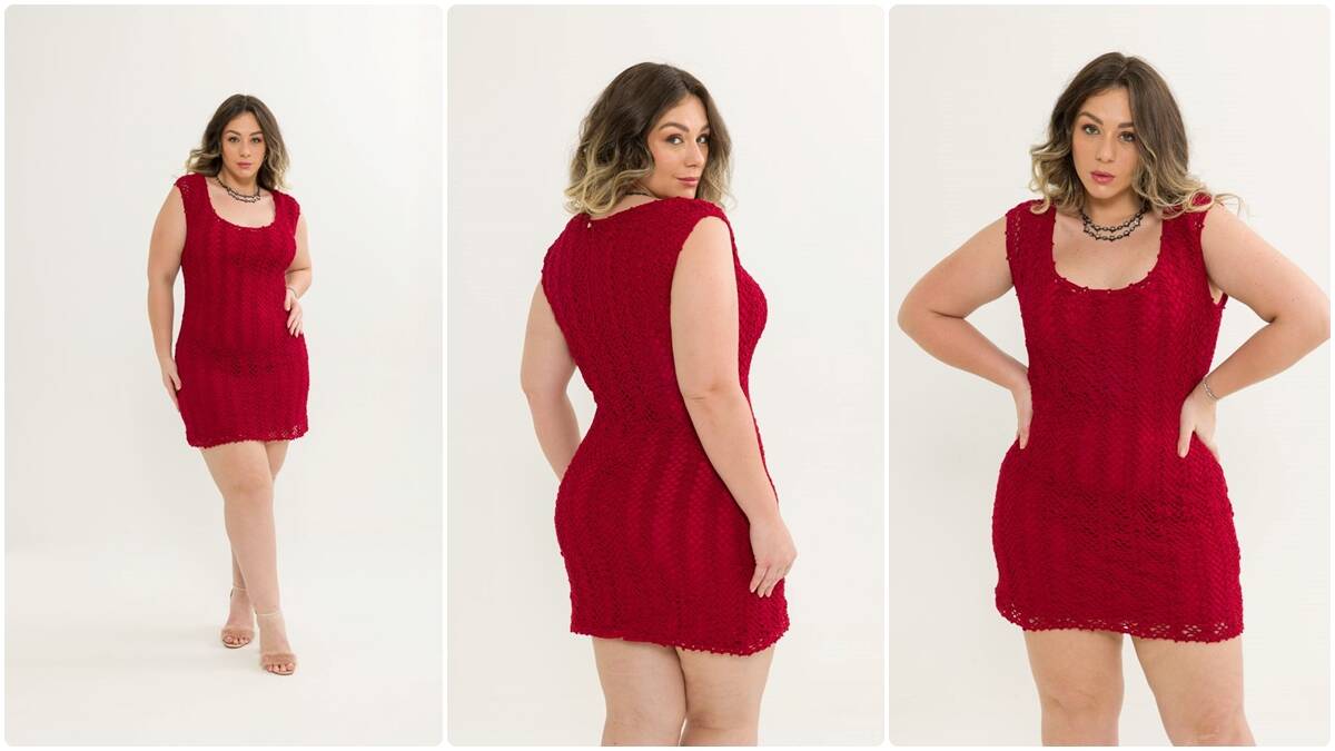 Vestido de Crochê Marsala: Uma Peça Elegante e Charmosa!