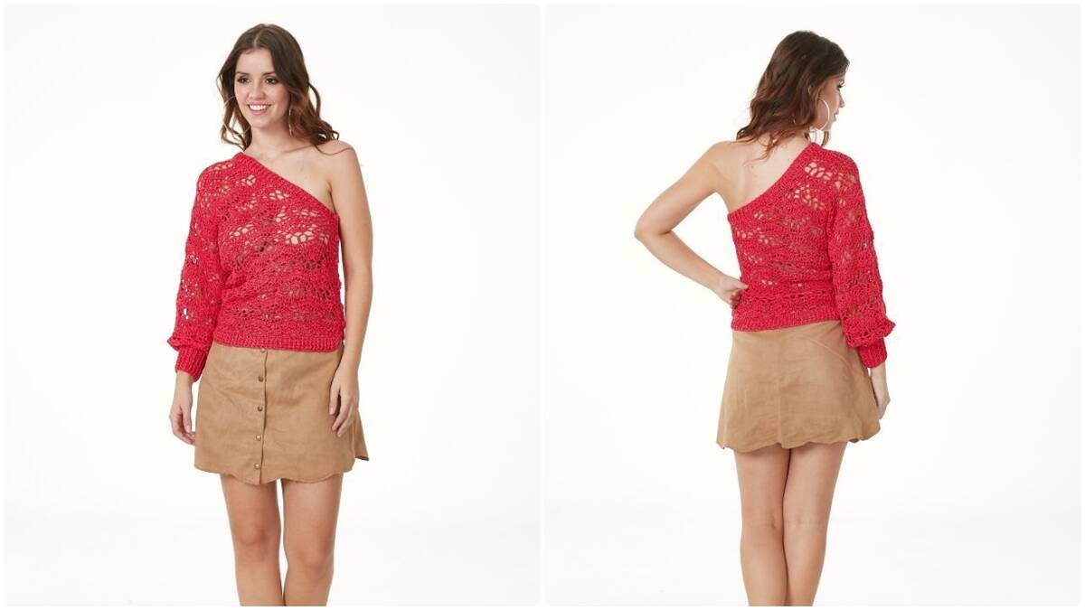 Blusa de Crochê com Um Ombro Só: Toque Elegante e Charmoso!