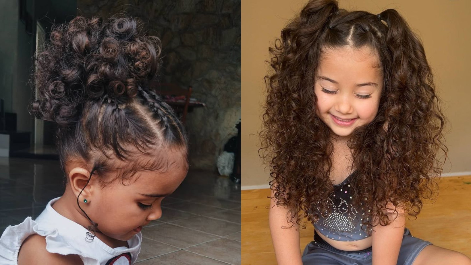 Ideias de Lindos Penteados para Cabelo Crespo e Cabelo Cacheado Infantil