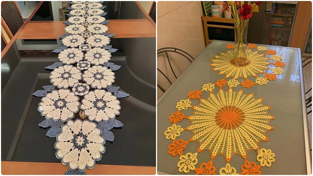 Gráficos e Inspirações Incríveis para Criar Caminhos de Mesa de Crochê Encantadores!
