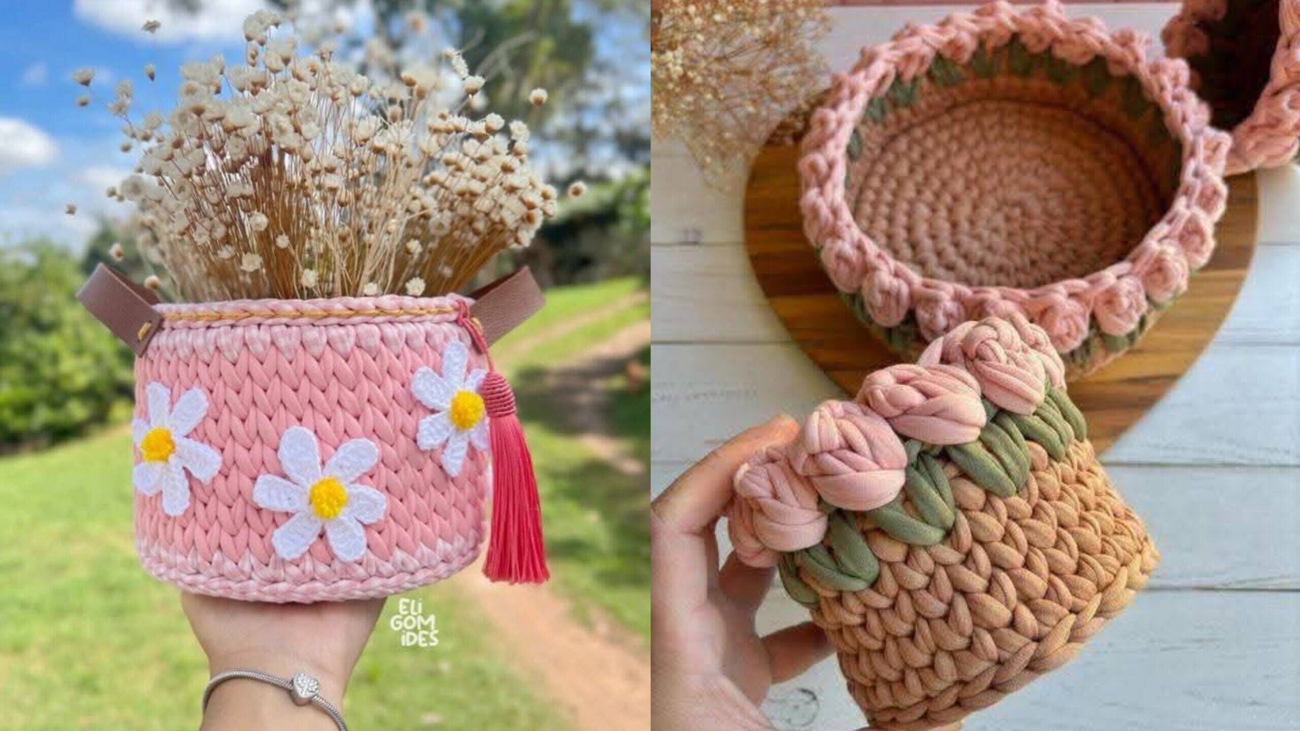Cachepôs de Crochê com Flor: Faça Você Mesmo e Encante na Decoração
