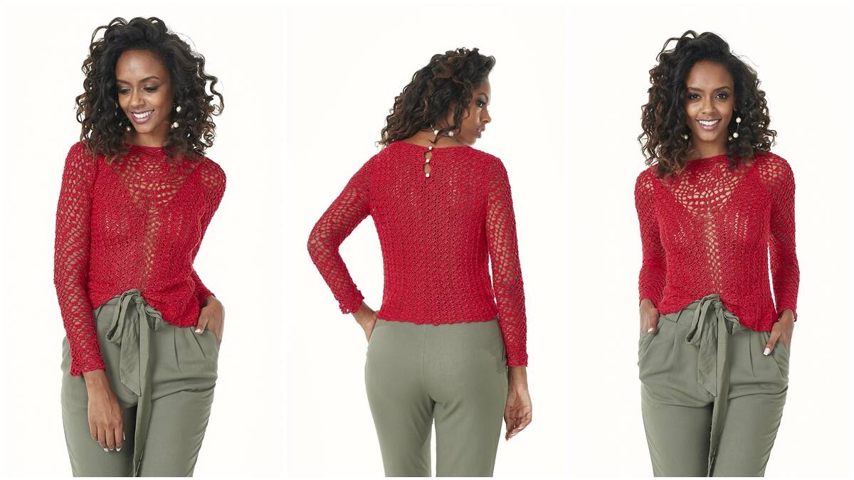 Blusa de Crochê Carmim: Veja Um Modelo Lindo e Charmoso!