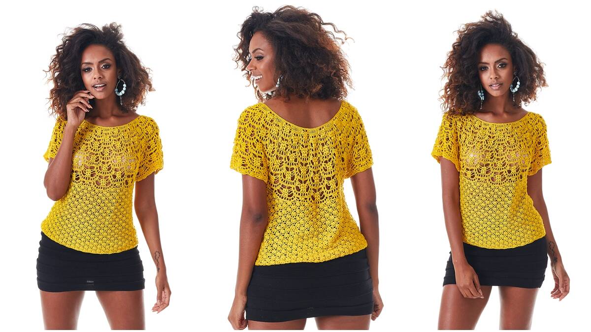 Blusa de Crochê Canário: Crie Uma Peça Linda e Charmosa!