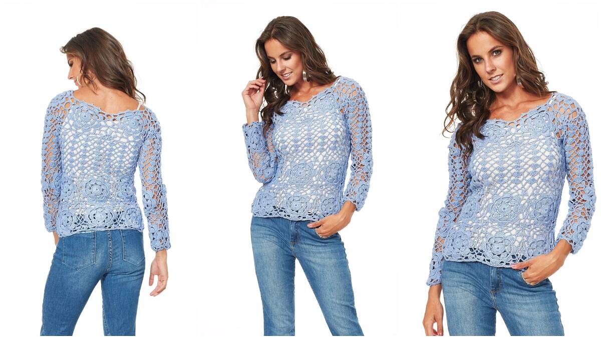 Blusa de Crochê Náutico: Modelo Lindo e Vintage!