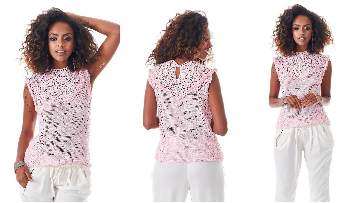 Blusa de Crochê Rosa Candy: Passo a Passo Completo!