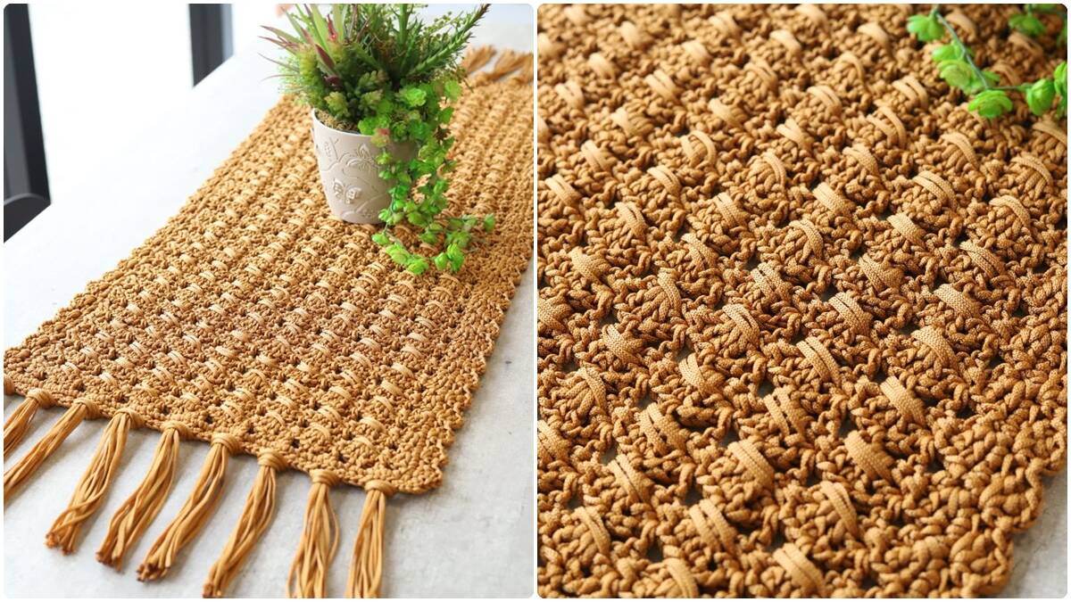 Caminho de Mesa em Crochê Cobre: Decore Sua Casa!