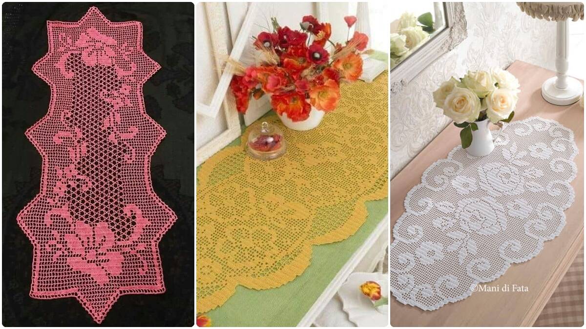 Encontre 15 Caminhos de Mesa em Crochê e Seus Gráficos!