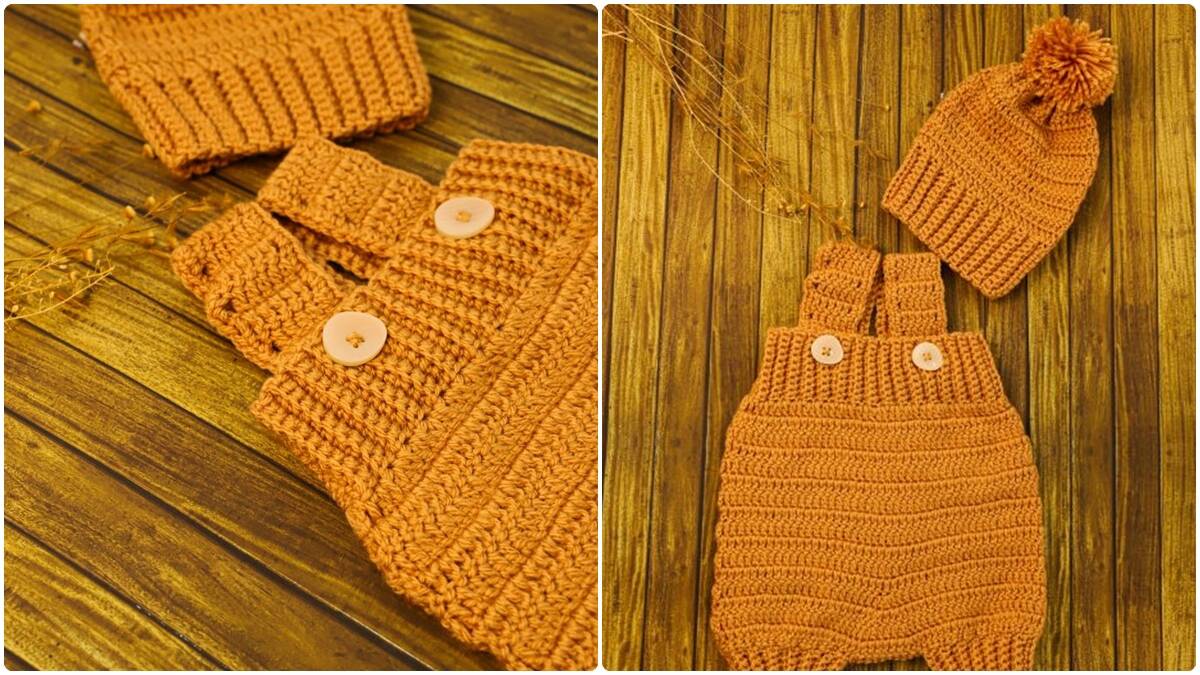 Conjunto de Crochê Infantil Café: Look Fofo e Estiloso!