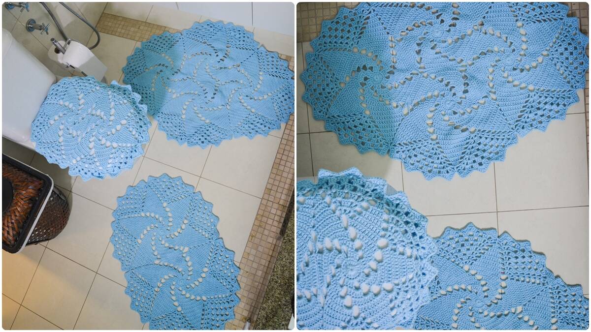 Jogo de Banheiro em Crochê Cetim: Renda Extra com Decoração!
