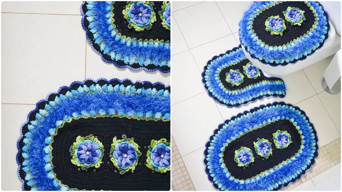 Jogo de Banheiro em Crochê Oceano: Decore Seu Banheiro!
