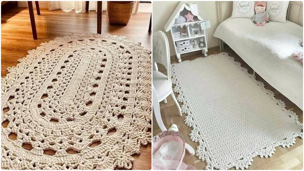 Tapetes de Crochê Branco com Gráficos: Elegância Artesanal!