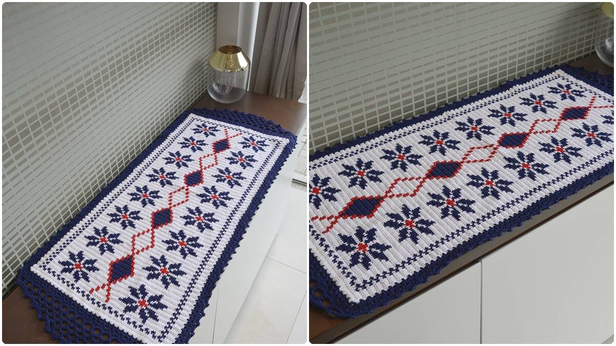 Trilho de Mesa em Crochê Merlot Floral: Como Fazer o Seu?