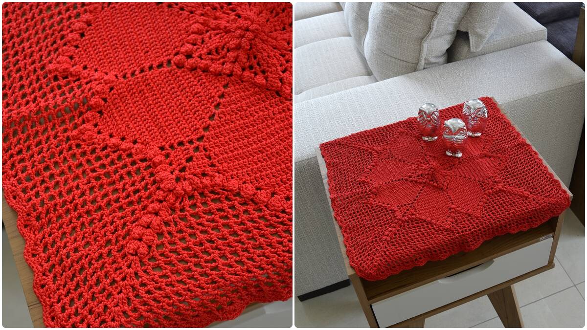 Toalha de Mesa em Crochê Romance: Uma Cor que Apaixona!
