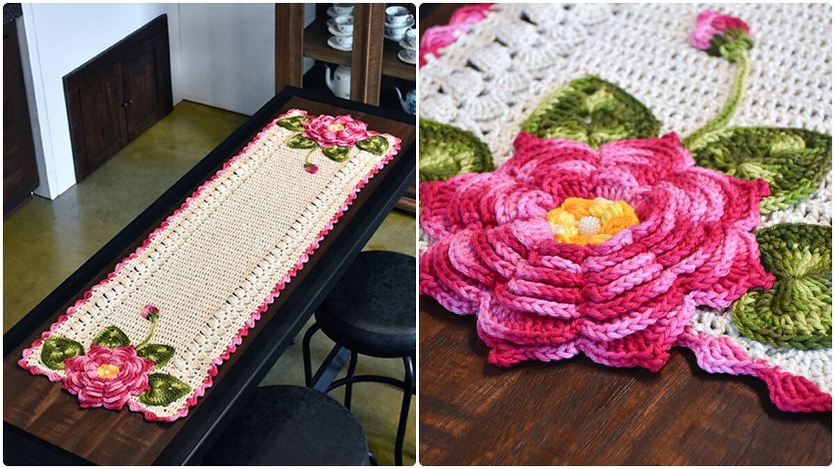 Trilho de Mesa em Crochê Rosa: Como Fazer o Seu?