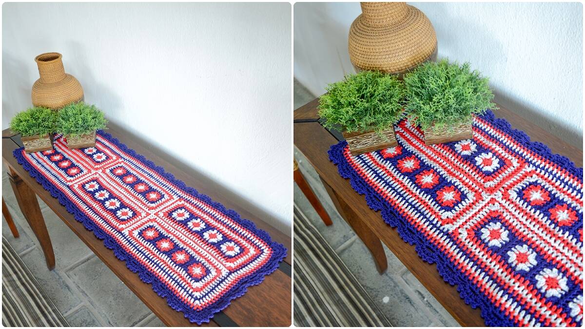 Trilho de Mesa em Crochê Violeta: Decoração Vibrante!