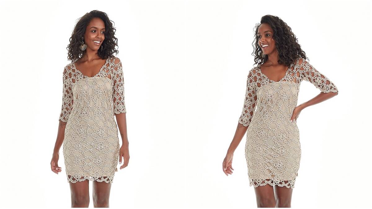 Vestido de Crochê Bege: Peça Linda para o Seu Guarda-Roupa!