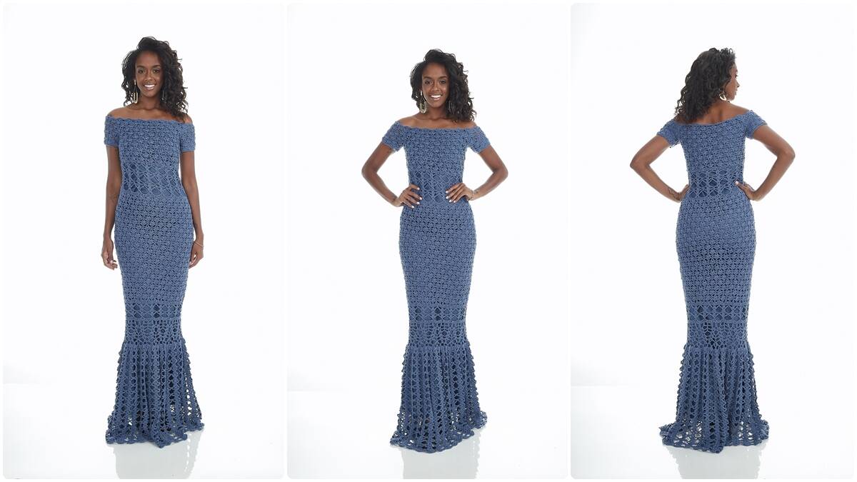Vestido de Crochê Náutico: Um Modelo Elegante e Chique!