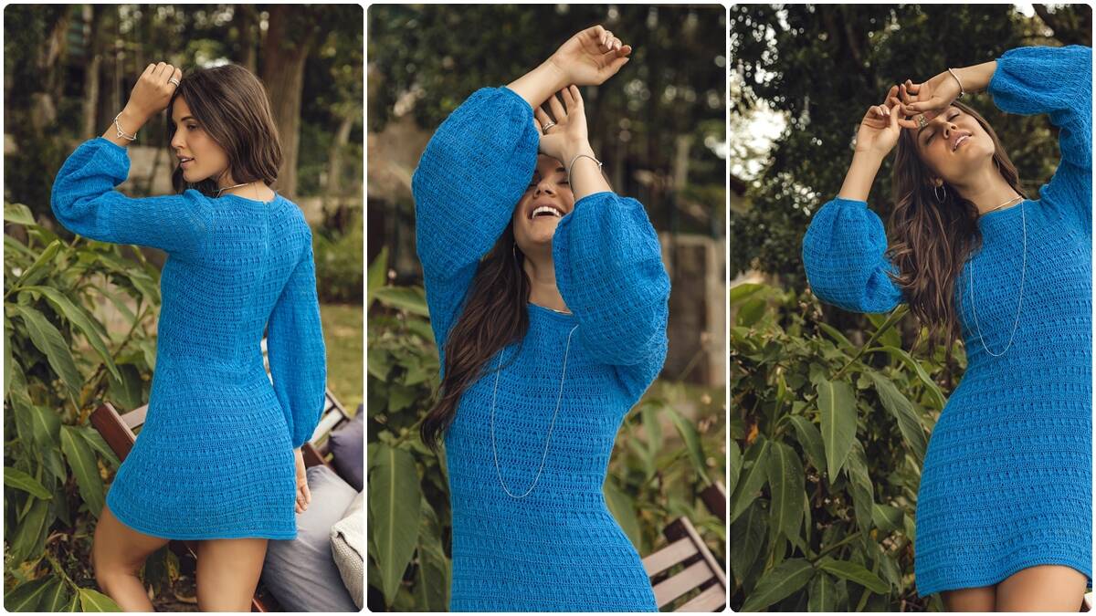 Vestido de Crochê Raquel: Cor Profunda com Charme Elegante!