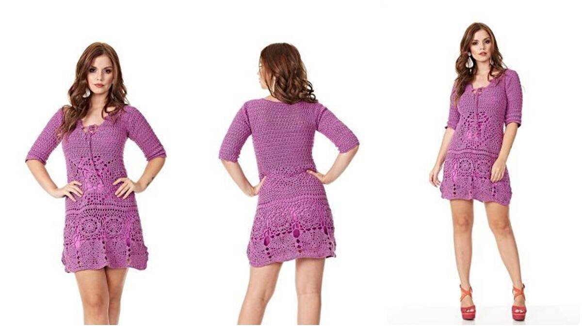 Vestido de Crochê Turmalina:  Uma Peça Linda e Charmosa!