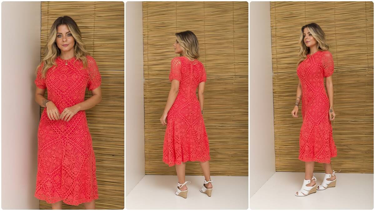 Vestido de Crochê Primavera: Um Modelo Único e Charmoso!