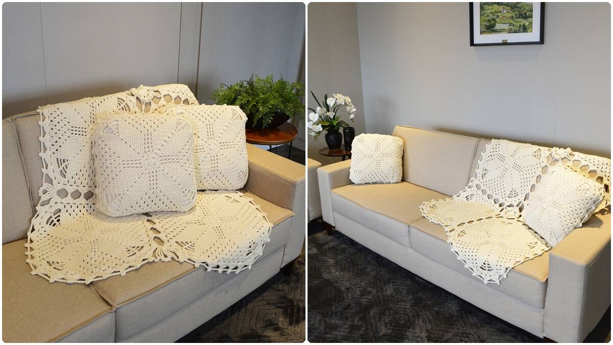 Conjunto de Crochê: Linda Almofada e Manta para Decoração!