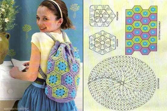 mochilas de crochê