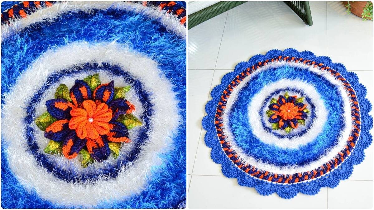 Tapete de Crochê Multicolorido: Toque Único na Decoração!
