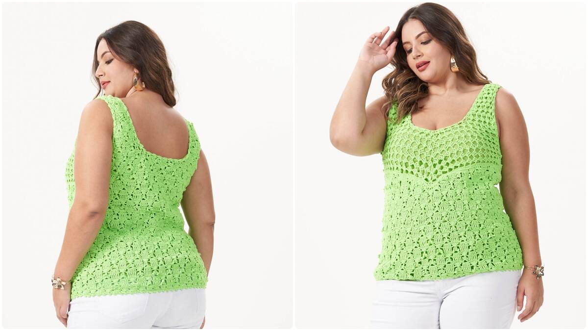 Regata de Crochê Verde-Neon: Uma Peça que Chama Atenção!