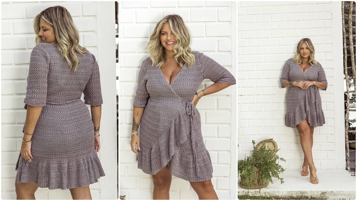 Vestido de Crochê Transpassado: Uma Peça Única e Elegante!