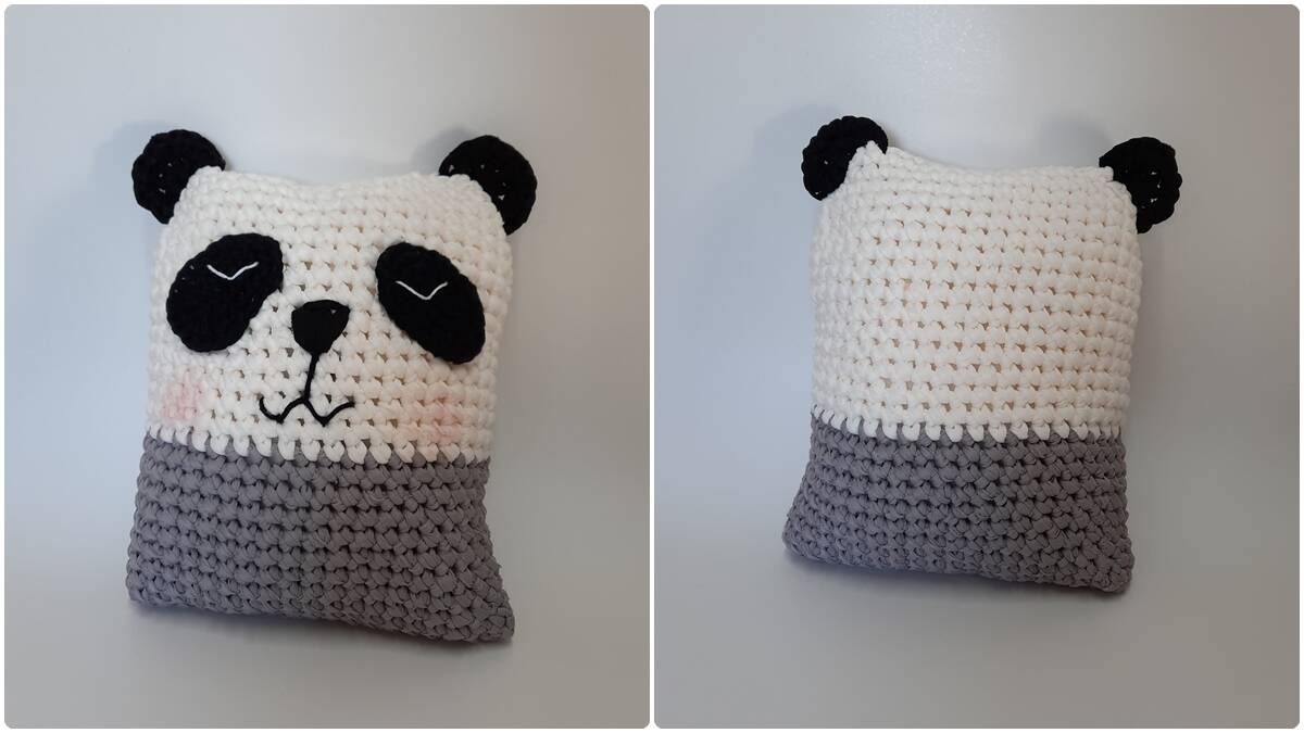 Almofada de Crochê Panda: Fofura e Aconchego em Cada Ponto!