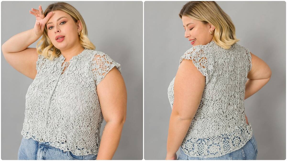 Blusa de Crochê Glacial: Confeccione essa Peça Elegante!
