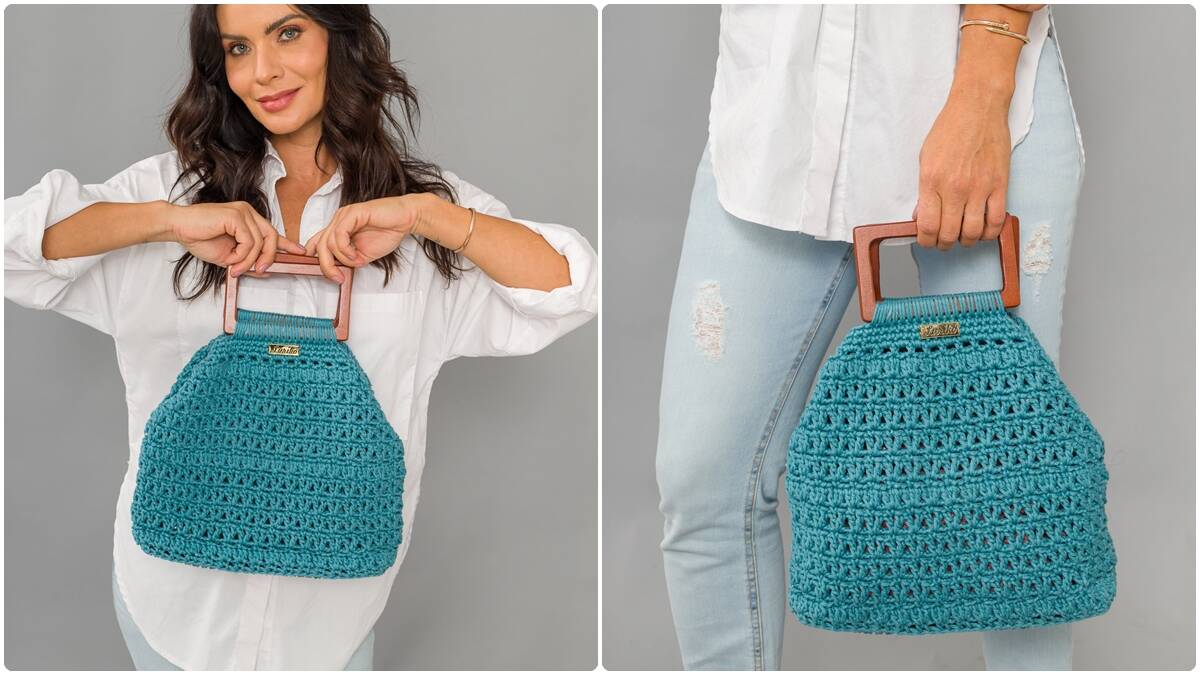 Bolsa de Crochê Netuno: Elegância Artesanal com Crochê!