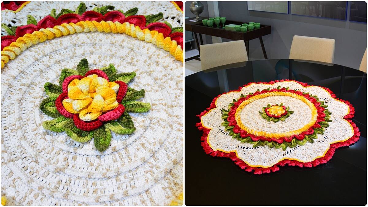 Centro de Mesa em Crochê Macau: Decoração que Vibra!