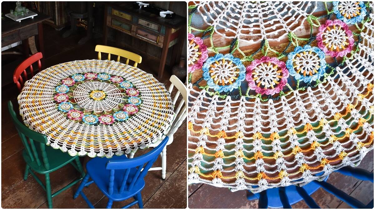 Centro de Mesa em Crochê Flores: Decoração Única e Elegante!