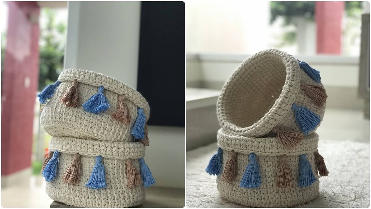 Cestos de Crochê Vintage: Um Conjunto Lindo para Decoração!