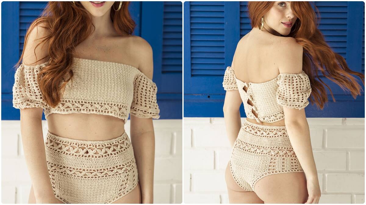 Conjunto de Crochê Top e Hot Pants: Crie Essas Peças Lindas!