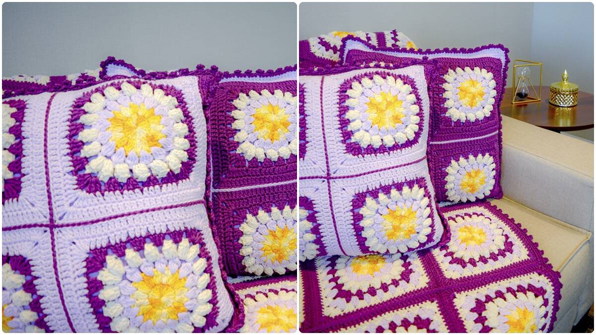 Crochê Floral: Crie um Jogo de Almofadas e Manta Lindíssima!