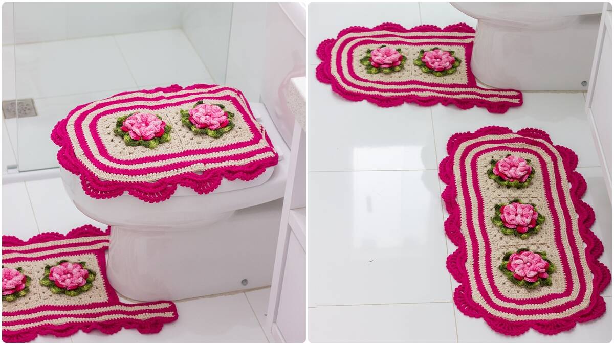 Jogo de Banheiro em Crochê Dalila: Um Conjunto que Encanta!