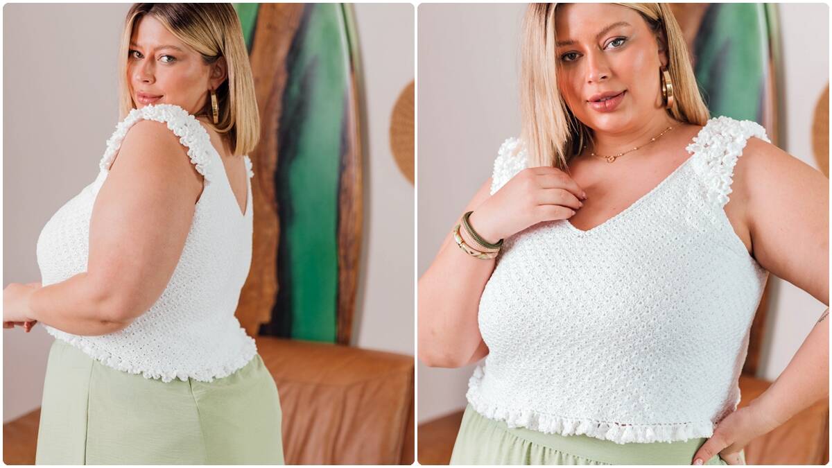 Regata de Crochê White: Peça Elegante e Confortável!