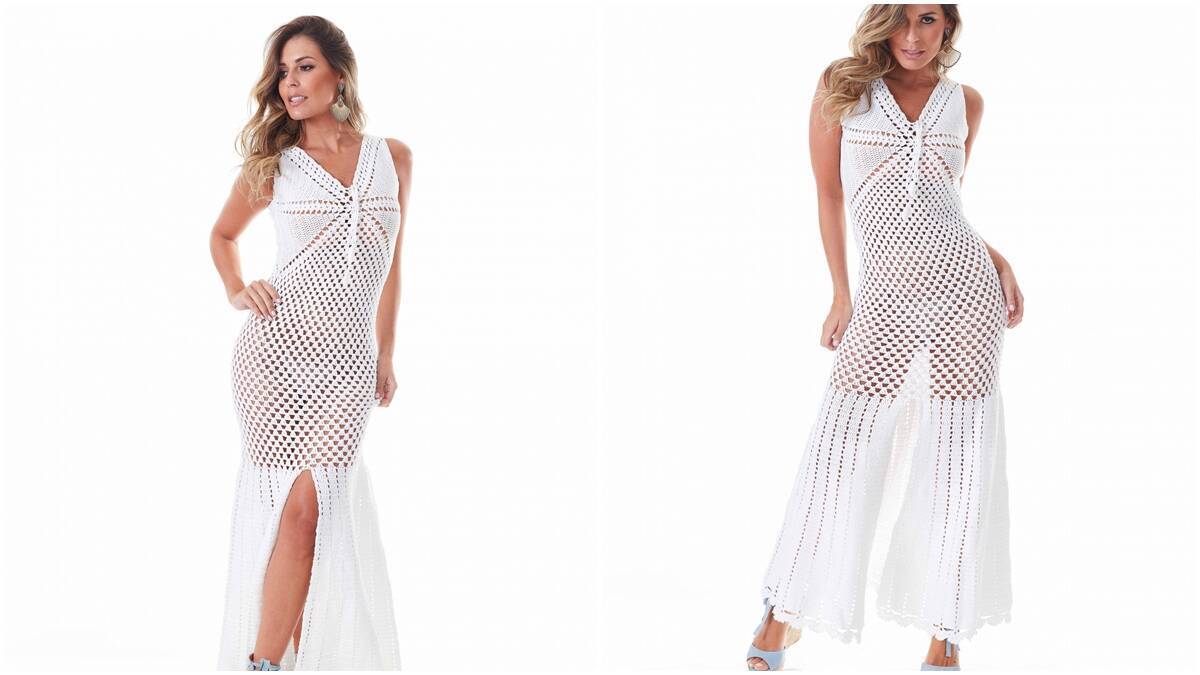 Saída de Praia em Crochê Branco: Elegância para o Verão!