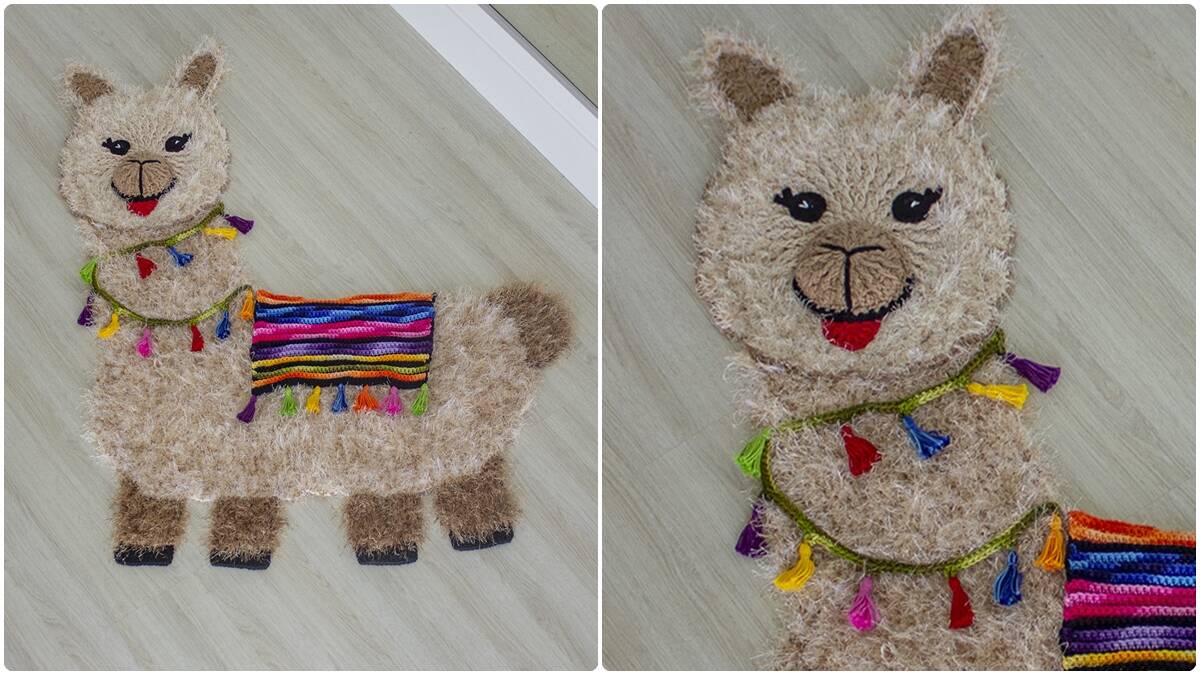Tapete de Crochê Lhama: Fofura em Uma Peça Única!