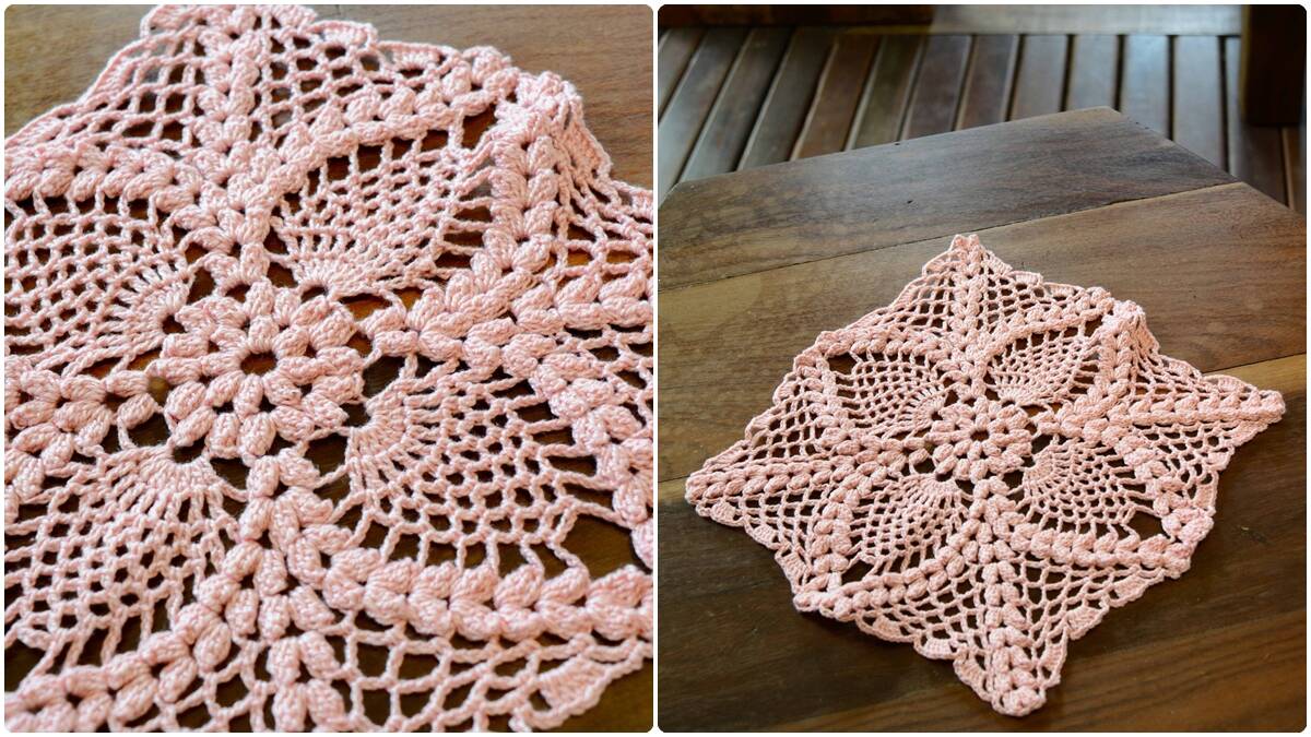 Toalha de Crochê Rosa Candy: Peça Perfeita para Iniciantes!