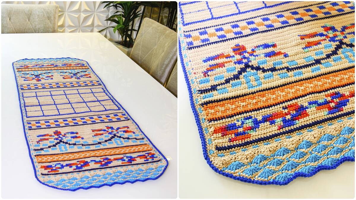 Trilho de Mesa em Crochê Caribe: Um Modelo Único e Lindo!