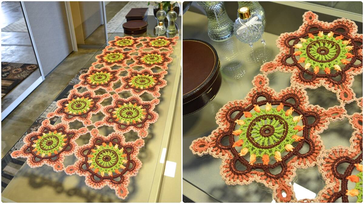 Trilho de Mesa em Crochê Frevo: Guia com Gráficos!