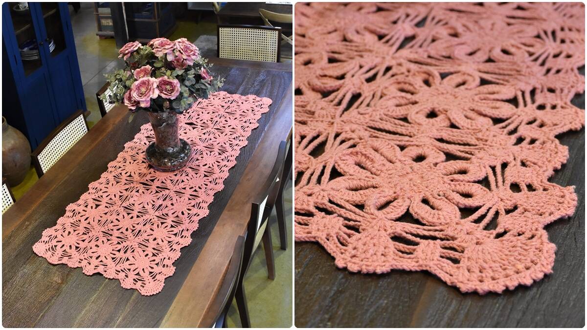 Trilho de Mesa em Crochê Goiaba: Uma Peça Perfeita!