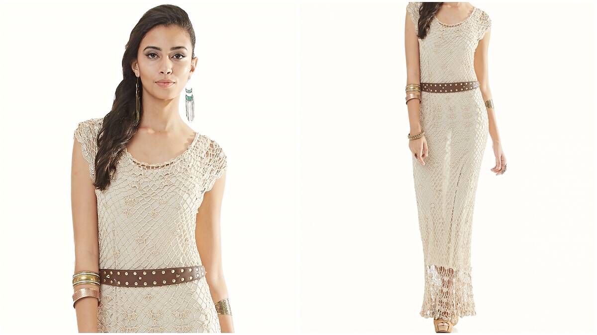 Vestido de Crochê Amêndoa: Elegância em Qualquer Ocasião!