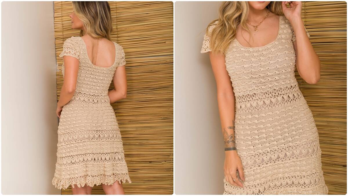 Vestido de Crochê Clássico: Uma Peça Elegante e Atemporal!