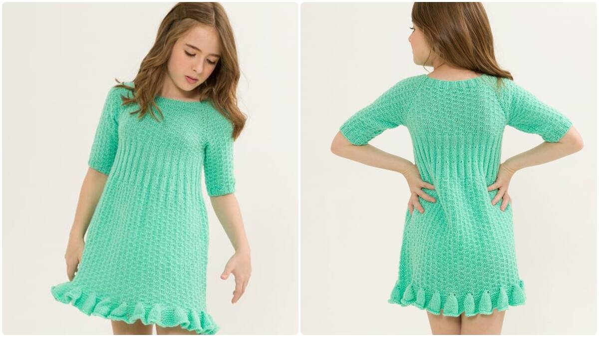 Vestido de Tricô Infantil Paraiso: As Pequenas Mais Charmosas!